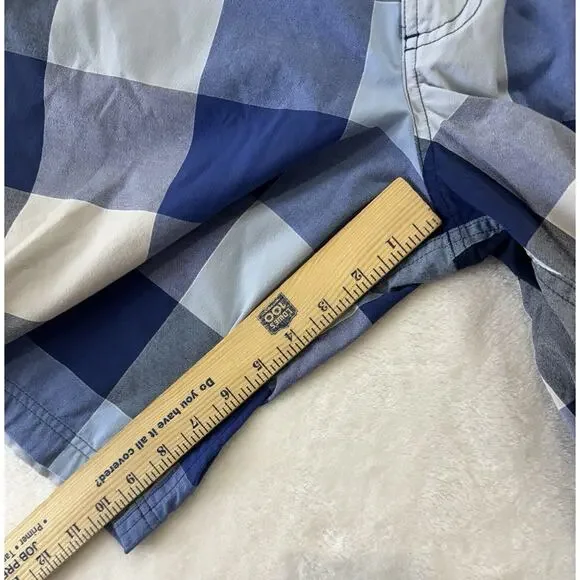 Lululemon Mens Kahuna Shorts size 34 Blue Plaid Check Golf Board Stretch Flat - Picture 9 of 10